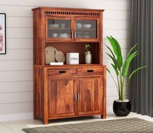 BAGARI ARTS Solid Sheesham Wood Kitchen Storage Cabinet | Multi-Shelf Unit for Crockery Solid Wood Kitchen Cabinet