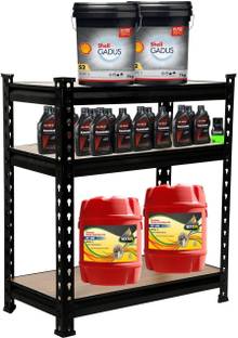 SMART SLIDE 3 Shelf Boltless Slotted Angle Folding Rack / Shoes Rack / Multipurpose Storage Organizer / Industrial - Warehouse - Garage - Shopping Mall - Home Storage Rack (24 Width x 12 Depth x 27 Height Inches) Metal Kitchen Cabinet