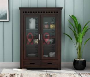Krishna Wood Decor Solid Sheesham Wood Kitchen Cabinet With Multiple Shelves For Kitchen/ Storage | Solid Wood Kitchen Cabinet