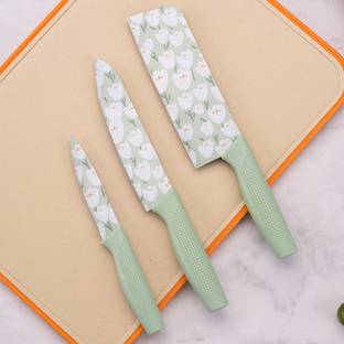 YELONA 3 Pc Stainless Steel Knife Set High Carbon SS Ultra Sharp Butcher, Meat, Pairing, Vegetable Knife for Kitchen