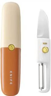 VIDORA 1 Pc Stainless Steel Knife Set Vegetable Peeler, 2 in 1 Peeler & Fruit Knife, Portable Dual Head Peele