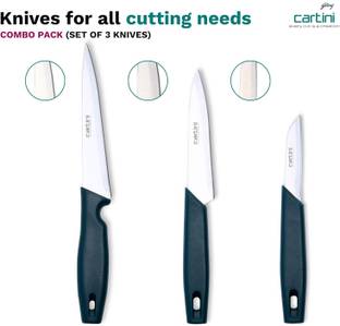 Godrej 1 Pc Stainless Steel Knife Set Cartini Godrej Soft Grip Kitchen Knives kit,3 Pc Set, Stainless Steel
