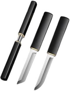 Kneefcy 1 Pc Stainless Steel Knife 2 in 1 Fixed Blade Knifes Multi-Functional Vegetable Double Side Blades Knife