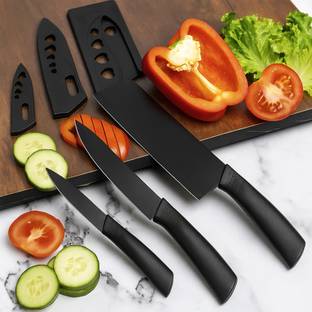 FOROLY 3 Pc Stainless Steel Knife Set for Vegetable Cutting and Chopping with Sharp Blade for Kitchen,Restaurant