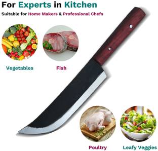 PAXMER 1 Pc Carbon Steel Knife Meat Cutter Chopping Knife Kitchen or Restaurant/wooden handle iron chef knife