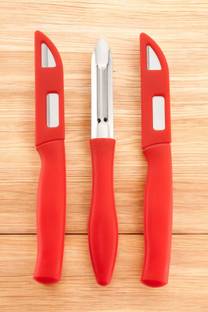 ओमोर्टेक्स All in one 2 knife set with Cover & 1 Peeler (Pack Of 1) स्टेनलेस स्टील चाकू सेट