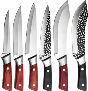 Wizbiz 6 Pc Stainless Steel Knife Set High Carbon Ultra Sharp Kitchen Knives For Paring Cutting Meat Vegetable Fruit