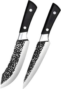 Captoola 2 Pc Carbon Steel Knife Set Captoola Butcher Knife Set Cleaver with ABS Handle Chef Knife Professional Knife