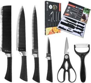 KARTUNBOX 6 Pc Stainless Steel Knife Set Knife Set for Kitchen, Professionals, Chef, Super Sharp High Carbon