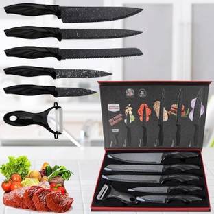 SHREVI IMPEX 1 Pc Plastic Knife Set Stainless Steel Black Colour Coated Chef Knife