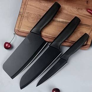 KitchEase 3 Pc Stainless Steel Knife Set German | Paring, Chef, Butcher for Vegetable, Meat Chopping, Cutting For Kitchen