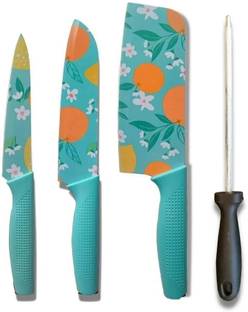THEODORE 4 Pc Stainless Steel Knife Set High Carbon Ultra Sharp Butcher, Pairing, Vegetable for Kitchen With Sharpener