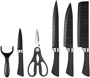 Rewop 6 Pc Stainless Steel Knife Set Stainless Steel Premium High-Carbon Professional Kitchen Knife Set