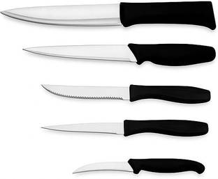 rk enterprise 5 Pc Silver Knife Knife set 5 Stainless Steel with Knife set(STEAK,CHEF,UTILITY,LASER,PARING)