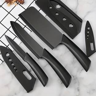 THUNDERFIT 3 Pc Stainless Steel Knife Set Printed SS Ultra Sharp Butcher, Meat, Pairing, Vegetable for Kitchen