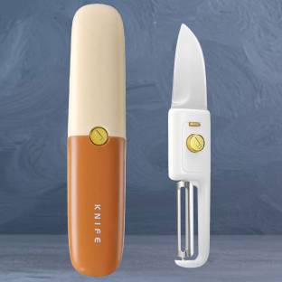 KBV 1 Pc Stainless Steel Knife Set Portable Pocket 2 In 1 Kitchen Knife and Peeler for Vegetable And Fruit