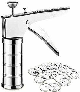 dwarkidhish enterprise Kitchen Utensils for Kitchen Press/Murukku/Cookies/Noodles/Indian Snacks/idiyappam/chakri/Namkeen Sev Maker Press with Stainless Steel Jaalis Electric Vegetable Chopper (1) Vegetable & Fruit Chopper
