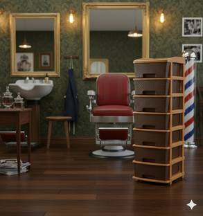 MAXTID Containers Kitchen Rack Plastic 7 Layer Brown Nakoda Plastic Cabinet for Bedroom Storage