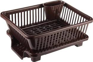 RV PRODUCT Dish Drainer Kitchen Rack Plastic Large Durable Sink Plastic Dish Rack Utensil Drainer Drying Basket