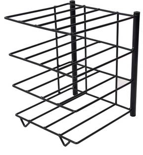 D&V ENGINEERING Utensil Kitchen Rack Iron Heavy Duty 5-Tier Frying Pan Countertop Rack ? Cookware Holder for Kitchen
