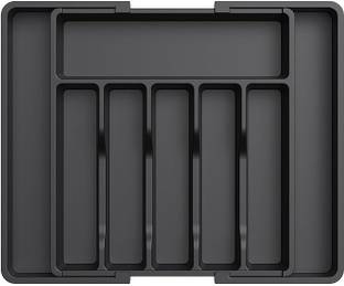 Zemania Cutlery Kitchen Rack Plastic Drawer Organizer, Expandable Utensil Tray for Kitchen