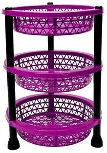 UNITYSALES Fruits/Vegetables Kitchen Rack Plastic Plastic Round Kitchen Trolley