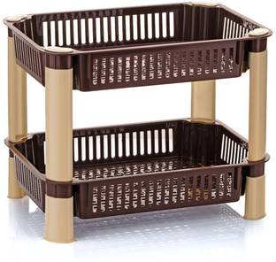 फाइनर Shelf Stand Basket Rack Vegetable/Fruit Easy-to-Move Slide Out for Kitchen रसोई रैक