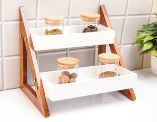 Wudan Haat Containers Kitchen Rack Wood Wooden Foldable Triangle Kitchen Storage Rack/Dish Rack/Utensils Rack/Spice Rack