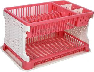 DIGNESH Plate Kitchen Rack Plastic Multi-Layer Kitchen Dish Rack with Drain Tray