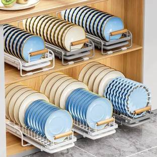 kbsales Utensil Kitchen Rack Steel Counter Cabinet and Shelf Kitchen Supplies Dish Rack Large Capacity Pull-Out