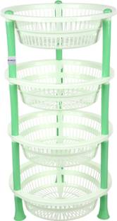 HOMESTIC Fruits/Vegetables Kitchen Rack Plastic 2 Piece Kitchen Storage Rack