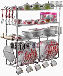 AVAIL Dish Drainer Kitchen Rack Steel 5 Shelf Dish Rack | Modular Kitchen Utensil Rack | 30x30 Inch |
