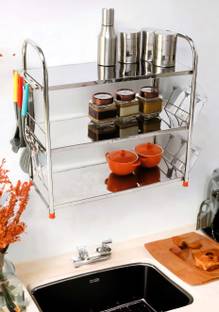 Amol Utensil Kitchen Rack Steel Premium Stainless Steel Utensils / Wall Mount / Shelves/ Multipurpose Stand