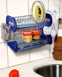 Amol Utensil Kitchen Rack Steel, Plastic Premium Stainless Steel Dish / Utensils Stand / Kitchen Organizers Stand