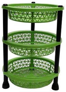 UnityEcom Fruits/Vegetables Kitchen Rack Plastic Plastic Vegetable Trolley Rack for Kitchen Storage Vegetable Organizer, 3 Tier