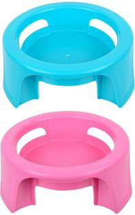MAGICSPOON Matka Kitchen Rack Plastic Pot Stand Plant Pot Stand Unbreakable Matka Stand (Sky Blue, Pink)