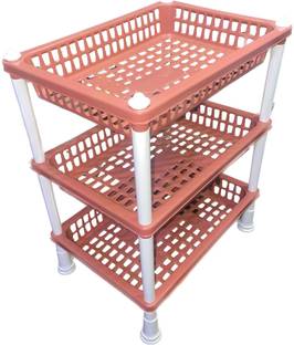 nuwi Fruits/Vegetables Kitchen Rack Plastic Multipurpose Basket Stand Rack for Office Use, Home, Kitchen