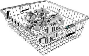 KEEPWELL Dish Drainer Kitchen Rack Steel High Grade Stainless Steel Dish Drainer / Utensil Drainer Kitchen Rack / Bartan Basket / Utensil Drying Rack (Big)