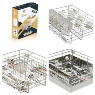 TASIMA Containers Kitchen Rack Steel 15/20 4'' Sheet Cutlery 6'' Plain 8'' Thali