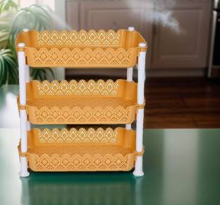 Nabhya Fruits/Vegetables Kitchen Rack Plastic Vertex 3 Rack Multipurpose Plastic Storage Shelf for Kitchen/Living Room