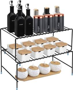 Plantex Utensil Kitchen Rack Steel Stainless Steel Multipurpose Expandable/Stackable Dish Rack Storage Shelves