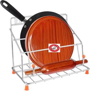 KITCHEN KART Chakla/Belan Kitchen Rack Steel KITCHEN KART Chakla Belan Tawa Chimta Stand 4 in 1