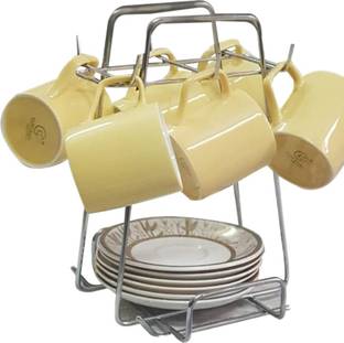 ASHAMAN STEEL Cup Kitchen Rack Steel Plate Organizer Rack – Cup Holder Saucer Storage | Space-Saving Kitchen Stand