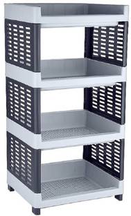 AK HUB Utensil Kitchen Rack Plastic Multipurpose Use 4 Compartments Plastic Rack for Office, Kitchen and General Use
