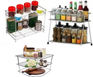 Somkala Containers Kitchen Rack Steel Presents a combo pack of spice + corner