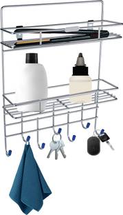 एके हब Multipurpose Use 7 Hooks for Wall Hanging in Bathroom and Kitchen Stainless स्टील की होल्डर