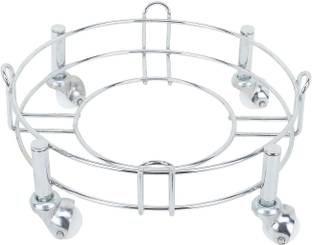 Zobby Utensil Kitchen Rack Steel Premium Heavy Stainless Steel Gas Trolley/LPG Cylinder Stand Trolley with Wheels