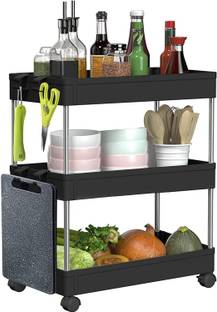 VM BOND Fruits/Vegetables Kitchen Rack Plastic Popular 3 Layer Plastic Portable Modern Plastic Fruit & Vegetable Basket