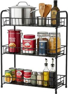 Nexum Containers Kitchen Rack Steel 3-Tier Multipurpose Countertop Storage Rack for Organizing Jars, Spice & More