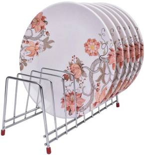 Impulse by Plantex Plate Kitchen Rack Steel High Grade Square Plate Rack/Dish Rack/Plate Stand/Utensil Rack/Chrome Plated